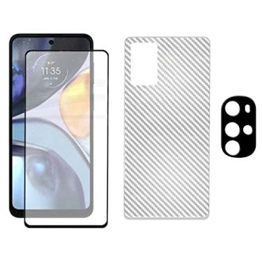 Imagem de Kit 3x1 Película 5D 9D Ceramica Compatível com Moto G22 + Película Traseira Fibra + Película de Câmera