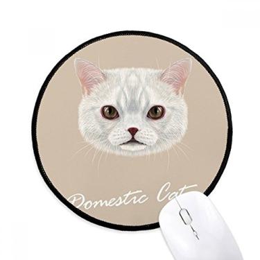 Imagem de Tapete de rato branco doméstico animal animal animal de estimação desktop escritório tapete redondo para computador