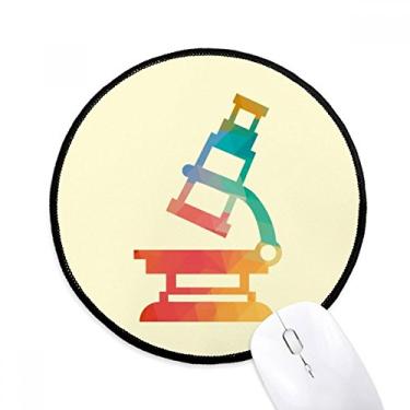 Imagem de DIYthinker Mouse pad com estampa de microscópio de desenho animado para mesa de escritório tapete redondo para computador