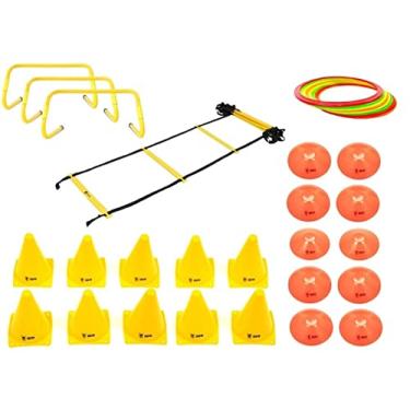 Imagem de Kit Funcional Escada de Agilidade + 3 Barreiras + 8 Argolas de Agiliade + 6 Cones + 6 Chap?u Chin?s
