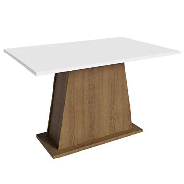 Imagem de Mesa de Jantar Retangular com Tampo de Madeira Rustic/branco 5365 Madesa