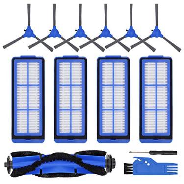 Imagem de RONGJU Peças de reposição para Eufy 11S Max, kit de acessórios para aspirador robótico híbrido 15C Max, 30C Max, G30, G30 Edge, G30 Hybrid G30, inclui 4 filtros, 6 escovas laterais, 1 escova de rolo