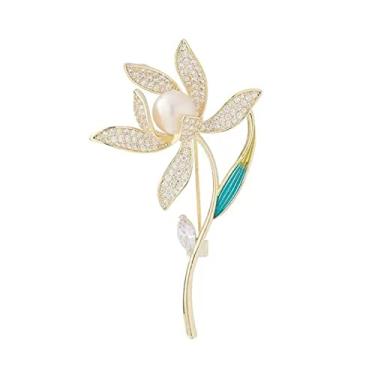 Imagem de KIZQYN Broche feminino de requintado broche de narciso terno suéter acessórios de corpete xale botão acessórios de decoração acessório de fantasia