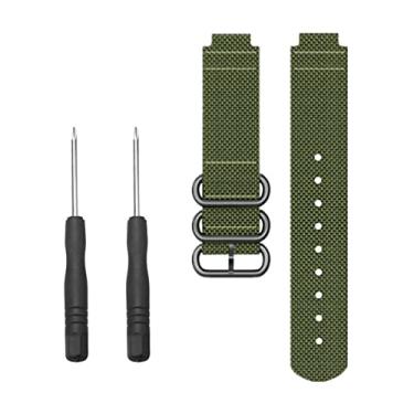 Imagem de COOVS Pulseira de relógio de nylon esportivo de 15 mm para Garmin Approach S6 Smart Watch para Garmin Forerunner 735XT/220/230/235/620/630 Pulseira de relógio (Cor: Verde exército, Tamanho: 15 mm)