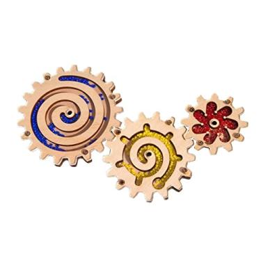 Imagem de shamjina Acessório de Placa Ocupada de Madeira Montessori para O Desenvolvimento de Habilidades Motoras Educacional Precoce Portátil, Engrenagens