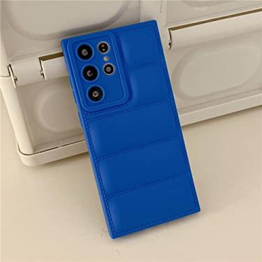 Imagem de Capa de silicone macia para celular para Samsung S22 Ultra S9 Plus Note 9 A73 A53 A33 A52 A72 A32 A12 Capa de airbag de cor sólida, azul, para A53 5G