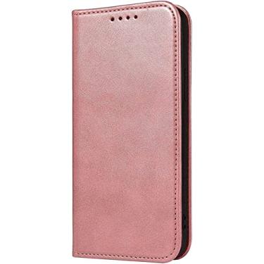 Imagem de RAYESS Capa carteira para iPhone 13/13 Mini/13 Pro/13 Pro Max, capa de cartão de carteira de couro PU com TPU à prova de choque com suporte de cartão Fecho magnético (Cor: Rosa, Tamanho: 13 6,1 polegadas)