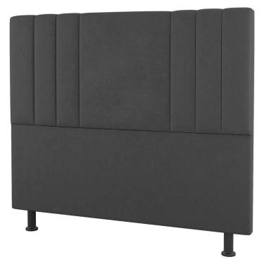 Imagem de Cabeceira Cama Box Casal King 195Cm Suede Cinza Escuro