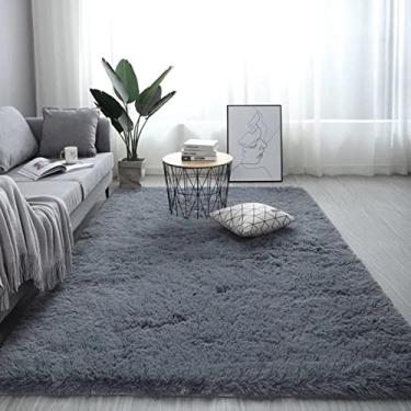 Imagem de Tapetes super macios e fofos, tapetes de área de pelúcia modernos para ambientes internos para sala de estar, quarto, quarto infantil, berçário, decoração de casa, tapete retangular durável antiderrapante 120 cm x 200 cm