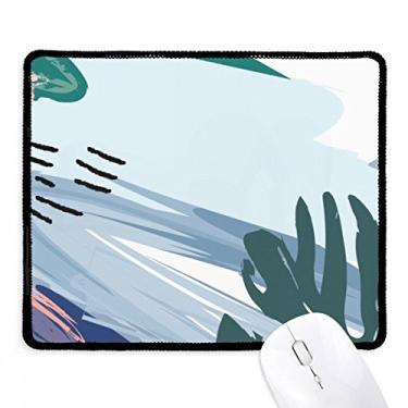 Imagem de Tapete de borracha para jogos com estampa de plantas abstratas e bordas costuradas