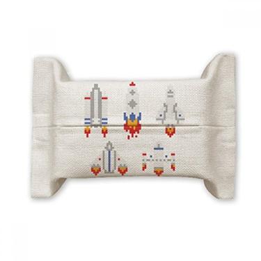 Imagem de Space Ship Rocket Astronomy Pixel Capa de papel para lenços faciais Bolsa de linho de algodão