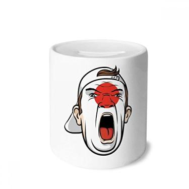 Imagem de DIYthinker Bandeira do Japão Touca gritante de maquiagem facial caixa de dinheiro caixa de cerâmica porta-moedas presente de cofrinho