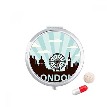 Imagem de Britain UK London Eye Outline United Kingdom Caixa de armazenamento de medicamentos para remédios