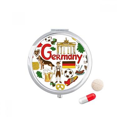 Imagem de Porta-comprimidos com a bandeira nacional da Alemanha Love Heart Landscap