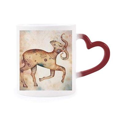 Imagem de Caneca sensível ao calor do zodíaco Constelação de Áries março, abril, caneca vermelha que muda de cor