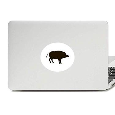 Imagem de Adesivo de vinil de javali preto com emblema de animal bonito decalque para notebook