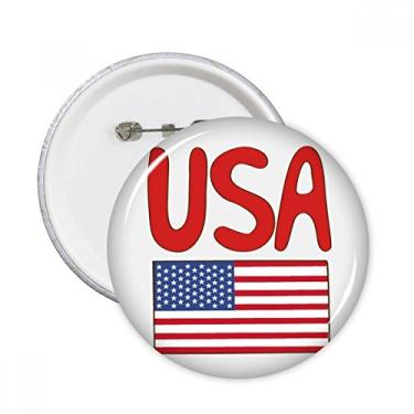 Imagem de Bandeira nacional americana padrão vermelho pinos redondos emblema decoração roupas 5 peças presente