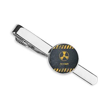 Imagem de Logotipo Radioativo Substâncias Advertência Gravata Clip Bar Presente Homem Empresarial