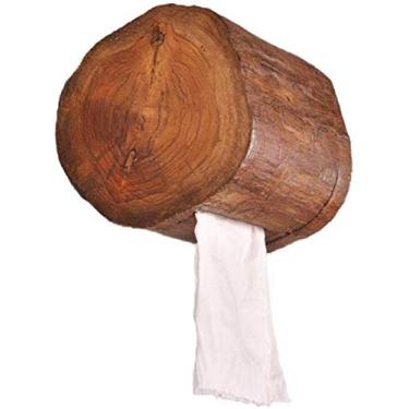 Imagem de Suporte de papel higiênico Prateleiras de banheiro Retrô Suporte de papel higiênico Banheiro Hotel Rolo de papel Prateleira de madeira Suporte de toalha de papel (Cor: Marrom) Atualização