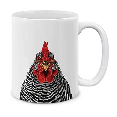 Imagem de Caneca de chá de cerâmica para presente de galinha Plymouth Rock Barred da MuGBREW, 325 ml