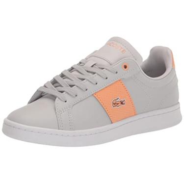 Imagem de Lacoste Tênis feminino Carnaby, Cinza claro/laranja claro, 7.5
