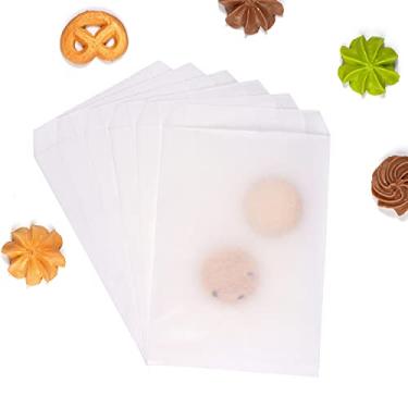 Imagem de Sacos de biscoito brancos planos à prova de gordura 12 x 18 cm para doces de padaria, sobremesa, sabonete, chocolate, convites de casamento, lembrancinha de festa, pacote com 100 da Quotidian (12 x 18 cm)