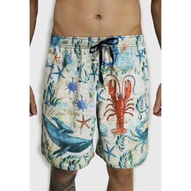 Imagem de Shorts Praia Alkary Fundo do Mar Bege-Masculino
