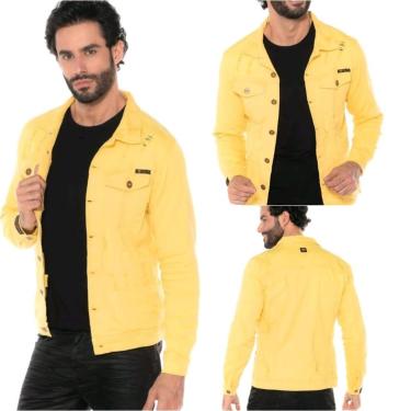 Imagem de Jaqueta Jeans Masculina Sarja Colorida Destroyd Slim Fit-Masculino