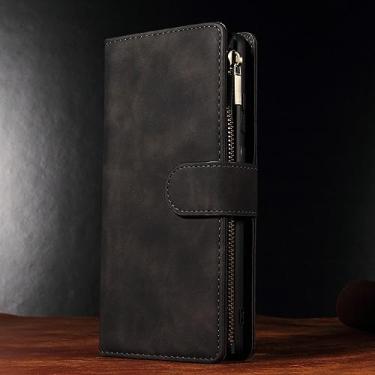 Imagem de Carteira com zíper multifuncional para Xiaomi Redmi 10 10A 10C 9 9A 9C 9T 8 8A 7A Nota 12 11S 11 Pro 10 Pro 9 8 Pro 7 Poco M5 M5s, Preto, Para Poco M5S