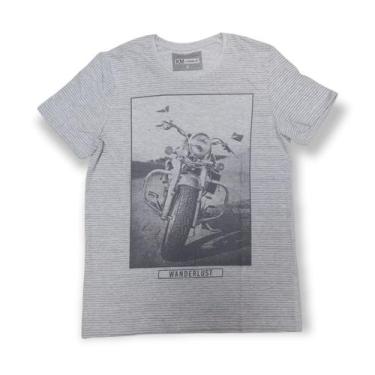Imagem de Camiseta Manga Curta Motocicleta Masculina Kohmar- Cinza Mescla