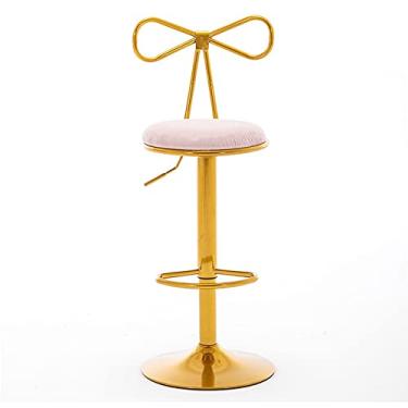 Imagem de Bancos de bar cadeira de bar dourada cadeira de bar giratória de elevação criativa móveis de casa leve banqueta alta de luxo com cadeiras de bar de encosto em forma de nó de metal (cor: E)
