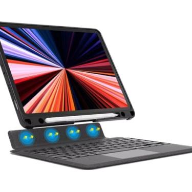 Imagem de Capa Case PREMIUM Com MAGIC Teclado RETROILUMINADO E Trackpad Multi-toque Para iPad Pro de 12.9 polegadas M2 e M1 e iPad Pro 12.9 (2018 e 2020)