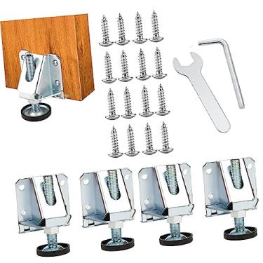 Imagem de Leveling Feet 4pcs Adjust The Foot Pad Metal Chairs Metal Outdoor Chairs Outdoor Table Legs Chairs Riser Cabinets Sofa Leveler Legs for Furniture Table Leg Extenders Adjustable (Color : As Shown, Si