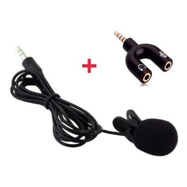 Imagem de Microfone De Lapela + Adaptador Fone E Microfone Headset 2