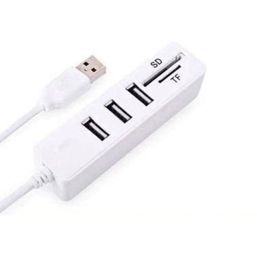 Imagem de Hub Usb 2.0 3 Portas Com Leitor Sd E Micro Sd Kp-T117 Knup