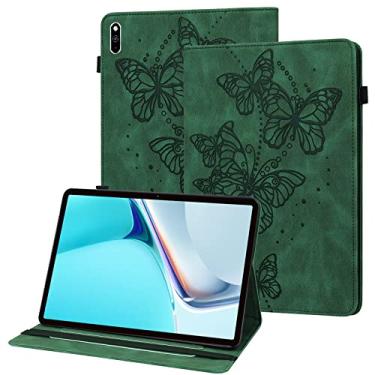 Imagem de ALILANG Capa para Samsung Galaxy Tab S2 de 9,7 polegadas (SM-T810/T815/T813) com cartões solts, capa inteligente de couro PU com suporte ajustável para tablet Samsung Tab S2 - verde