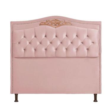 Imagem de Cabeceira Holanda 195cm King Size Estofada Veludo Speciale Home Rose