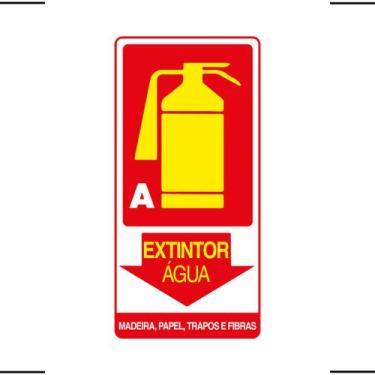 Imagem de Placa De Sinalização Extintor A Água Madeira, Papel, Trapos E Fibras 1