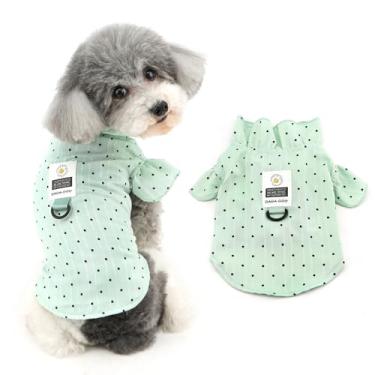 Imagem de Ranphy Camiseta para cachorro de bolinhas para animais de estimação primavera verão camisetas macias para filhotes de cachorro roupas para cães pequenos meninas chihuahua yorkie gato, verde, XGG