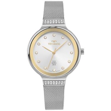 Imagem de Relógio Technos Feminino Ref: Gl32ba/1k Safira Mesh Prateado