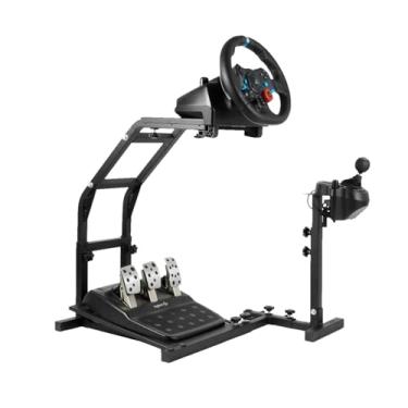 Imagem de Mokapit Adjustable Racing Steering Wheel Stand Compatible with Logitech G29 G920 G923 Thrustmaster T80 T248 T300 T300RS TX F458 T500 Driving Simulator Stand Handbrake & Wheel & Pedal Not Included