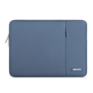 Imagem de Capa MOSISO para laptop de 13 a 13,3 polegadas, compatível com MacBook Air/Pro 13”/Pro 14”, notebook HP, Dell, ASUS, Lenovo, bolsa vertical de poliéster com bolso, azul-escuro (steel blue)