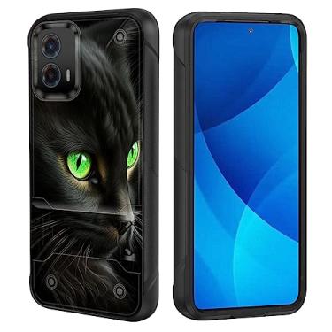 Imagem de GFEWYTJYJ Capa para Moto G 5G 2023, capa de celular resistente à prova de choque de camada dupla com suporte | Capa protetora militar à prova de quedas para Motorola Moto G 5G 2023 6,5 polegadas,