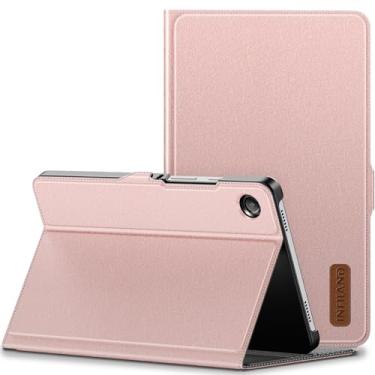 Imagem de INFILAND Capa compatível com Samsung Galaxy Tab A9 de 8,7 polegadas 2023, capa ultrafina de couro PU com suporte multiângulo para Galaxy Tab A9, ouro rosa