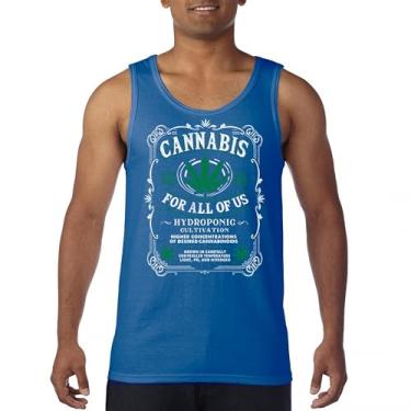 Imagem de Camiseta regata cannabis for All 420 Weed Leaf Smoking Marijuana Legalize Pot Funny High Stoner Humor Pothead masculina, Azul, P