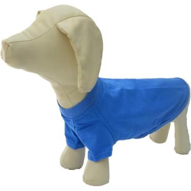 Imagem de Lovelonglong 2019 Trajes de animal de estimação Roupas de cachorro roupas em branco Camisetas para cães grandes médios pequenos 100% algodão 18 coresLovelonglong D-S (for Dachshund -10lbs) azul