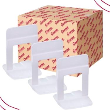 Imagem de Espaçador Nivelador Slim Porcelanato Caixa 1000 Peças Cortag (Branco 1mm)