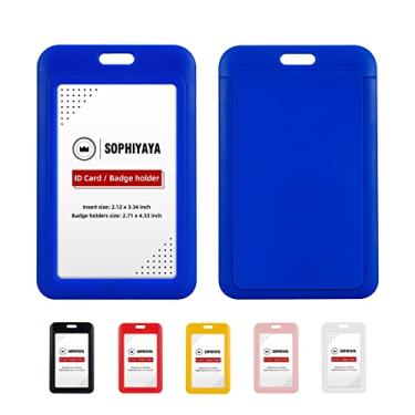 Imagem de Pacote com 2 porta-crachás de identificação deslizante, capa de plástico rígido resistente, protege documento de trabalho, cartão de chave, cartões de crédito para escritório, fábrica, hospital e