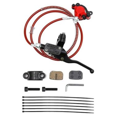 Imagem de Mini kit de freio de bicicleta atualizado freio de mão a disco hidráulico à esquerda do guidão de 7/8" substituição de mangueira de 50 polegadas para Predator 79cc 97cc 2.8hp substituição para Baja