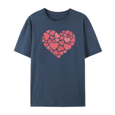 Imagem de Camiseta Love Graphic para amigos Love Funny Graphic para homens e mulheres para o amor, Azul marinho, P